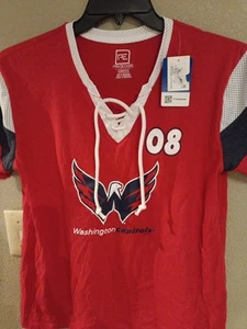 Washington Capitals NHL Red Alexander Ovechkin 8 Youth Girls TShirt Large 12/14 - Picture 1 of 4