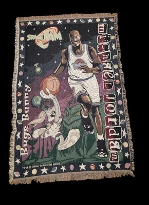 Manta 100 % algodón Space Jam Michael Jordan Bugs Bunny de colección rara Foto 1 de 4