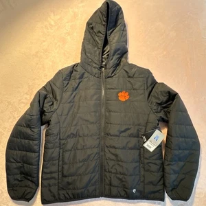 NWT Women's XL Colosseum Black Clemson Tigers Arianna Full-Zip Puffer Jacket - Picture 1 of 10