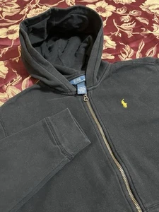 Polo Ralph Lauren Hoodie Youth Large 14-16 Color Black Full Zip Sweatshirt - Picture 1 of 7