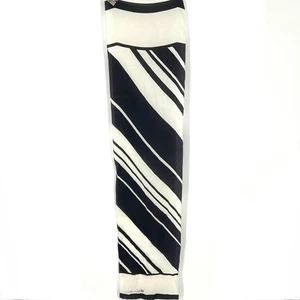 Vintage Anne For the Vera Companies Klein Silk Scarf Black White 11" x 50" - Picture 1 of 7