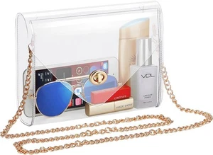 HAOGUAGUA Clear Purse for Women, Bag Stadium Approved, See Through Gold - Picture 1 of 7
