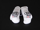 Mini Boxhandschuhe Audi z.B. für Auto Innenspiegel Kunstleder Weiss Geschenk Neu