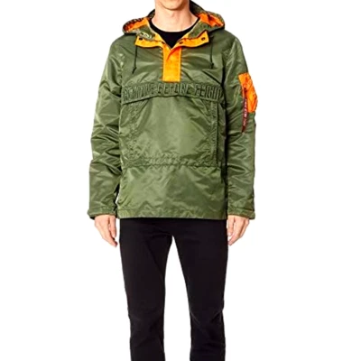 ALPHA INDUSTRIES SEAFARER anorak Sz S SAGE & ORANGE REMOVE B4 FLIGHT STUNNING !! - Image 1 of 4