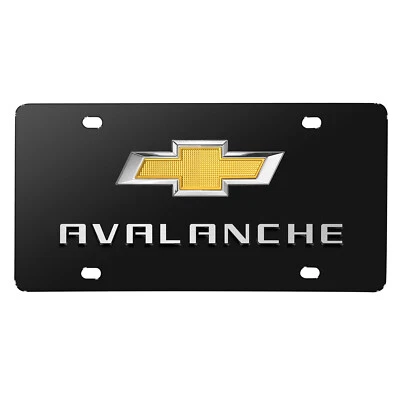 Chevrolet Avalanche Pajarita Dorada 3D Doble Logo Negro Acero Inoxidable Placa Foto 1 de 4