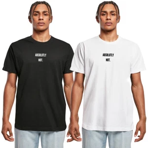 Mister Tee Absolutely Not Tee Herren T-Shirt Schriftzug Baumwolle Jersey Regular - Picture 1 of 20