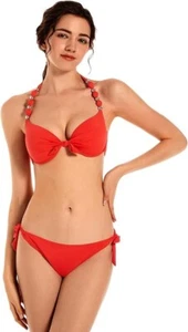 EONAR Damen Push Um Bikini Neckholder Bikiniset Bademode Gr. M ROT - Bild 1 von 4