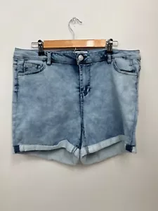 Damen Mid Rise Jeansshorts Größe 16 Bündchen Stretch fast berühmt - Bild 1 von 8