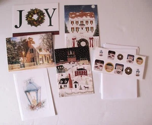 Merry Christmas Holiday Greeting Cards Set of 5 with Sheet of 10 Stickers - Picture 1 of 1