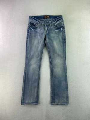 Cowgirl Up Womens Size Actual W29 L31 Acid Wash Low Rise Bootcut*Missing Button* - Image 1 of 4