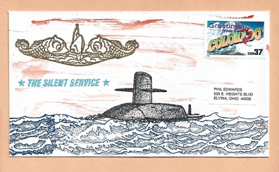 U.S.S.  ALABAMA   PHIL EDWARDS ACE 353 NAVAL COVER - Image 1 of 2