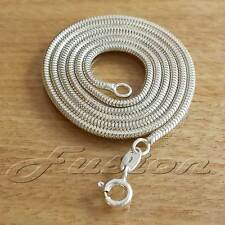 1.9 mm Solid 925 Sterling Silver Strong Snake Chain Necklace Anklet Bracelet
