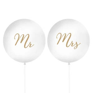XXL Luftballons 'Mr & Mrs' Gold 100 cm (2 Stück) Riesenballons Hochzeitsdeko - Bild 1 von 2