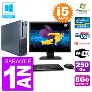 PC LENOVO M82 SFF Bildschirm 19 " i5-3470 RAM 8Go Disc 250Go Dvd-Brenner Wifi W7 - Bild 1 von 1