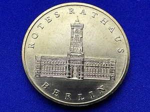 1987 East Germany 5 Mark Coin, GEM UNC Rotes Rathaus ( 450K MINTED ) #XX95 - Picture 1 of 2