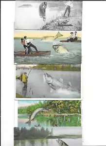 ANGELÜBERTREIBUNGEN auf Lot von 5 wunderbaren alten COMIC Postkarten - Bild 1 von 5