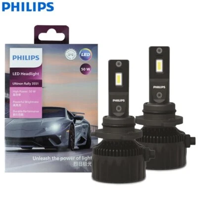 Philips Ultinon Rally 3551 LED HB3 9005 HB4 9006 Car Headlight 50W High-Power - Image 1 of 4