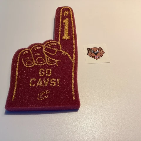1 - Cavaliers NBA Basketball #1 Go Cavs! 7.5" mini foam finger With Mascot Tatoo Cover