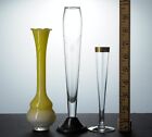 3 bud vases, Gold, yellow, weighted stearling silver