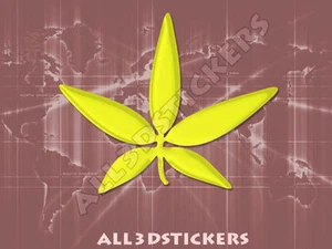 Adesivo Resinato Effetto 3D Marijuana - Colore Giallo 110x90 mm. - Imagen 1 de 1