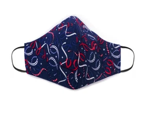 Fabric Face Mask Cotton Reusable Washable Kid Teen USA Made Stars and Streamers - Picture 1 of 2