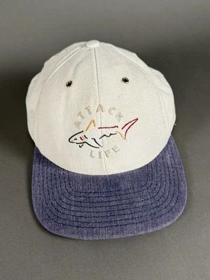 Greg Norman Attack Life Ivory Blue Adjustable Hat Cap Adult Golf preowned* - Image 1 of 4