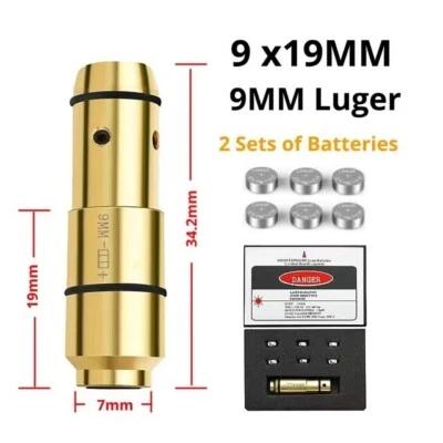 New 9mm 9x19mm Laser Training Bullet Laser Bore Sight with Free Battery - Image 1 of 3