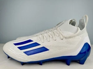 Adidas ADIZERO PRIMEKNIT Low Top Football Cleats White/Royal Blue Mens Size 13 - Picture 1 of 9