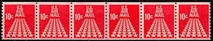 Star-Runway 1968 MNH Well-Centered Strip of 6 Line Pair in Middle Scott C73 - Picture 1 of 2