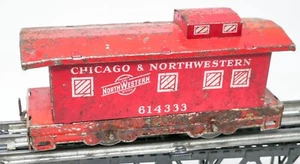 HAFNER Vintage O/O27 Tinplate Chicago & NorthWestern CNW 614333 Caboose Car - Picture 1 of 4