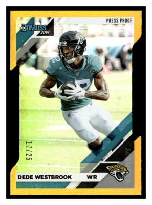 Dede Westbrook 2019 Donruss 123  SN25  Press Proof Gold Die Cut - Image 1 of 2