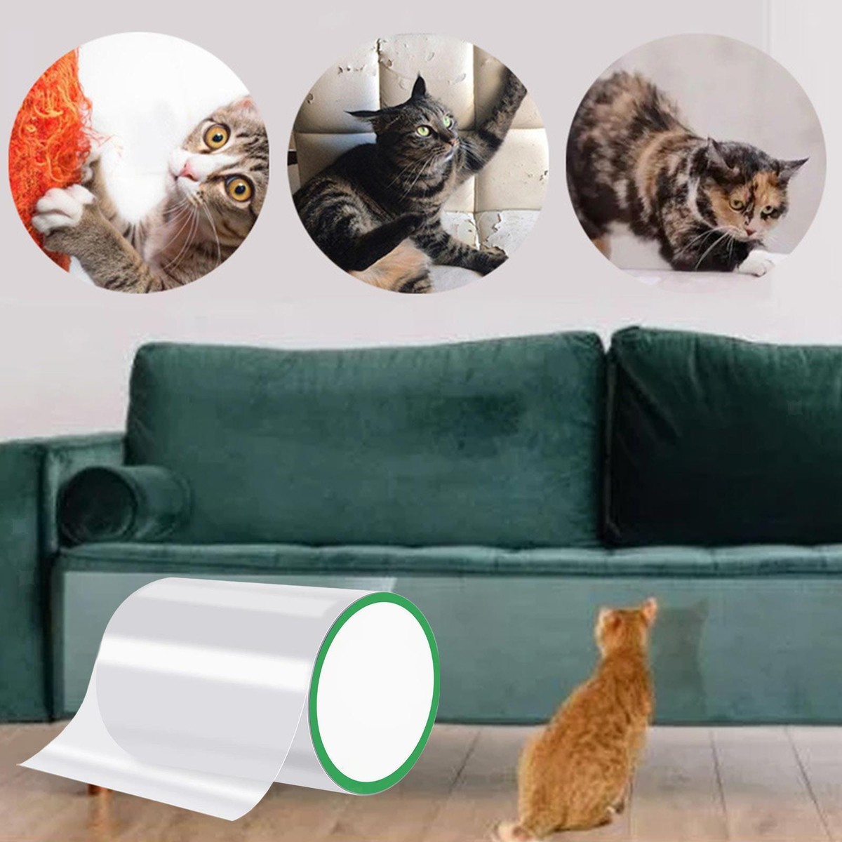 Pellicola Antigraffio Per Mobili - 30cm X 3m Trasparente Per Gatti - Foto 8
