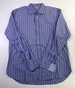 Canterbury of New Zealand Men's LS Blue White Striped Cotton Shirt Size XL - Picture 1 of 8