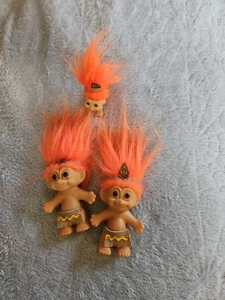 RUSS TROLL DOLLS, 3 NATIVE AMERICAN CHILDREN SET - Picture 1 of 5