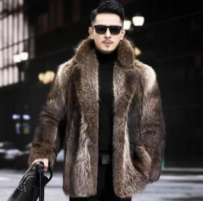 Chaqueta de chaquetón informal de negocios de piel de visón de piel de zorro sintética de lujo Abrigo cálido Parka Foto 1 de 4