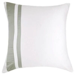 Frette Brenta euro pillow shams set of two 100% cotton ivory / sage - Picture 1 of 2