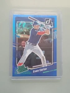 2023 Panini Donruss Evan Carter - Holo Blue 42 Rated Rookie - Bild 1 von 2