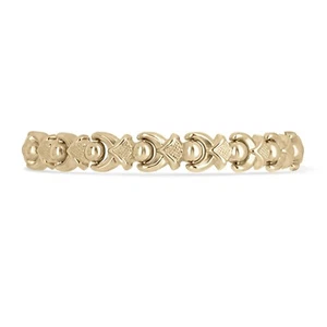 14K Yellow Gold 9.10MM Unique Woman's Vintage Floral Styled Gold Bracelet 14K