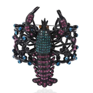 Brazalete Brazalete Brazalete Multicolor Negro 7" Broche o Colgante Langosta Extraíble - Imagen 1 de 6