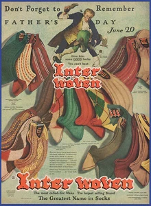Vintage 1948 INTERWOVEN Socks Hosiery Father's Day Ephemera 40's Print Ad - Picture 1 of 1