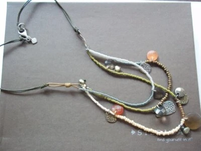 Silpada 925 Sterling Silver Brass Charm Beaded Necklace HTF CUTE - Image 1 of 4