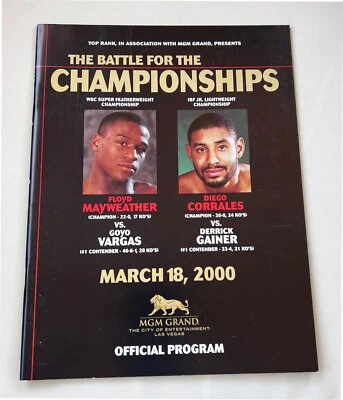 2000 Floyd Mayweather Jr vs Goyo Vargas OFFICIAL Program Boxing DIEGO CORRALES - Image 1 of 4