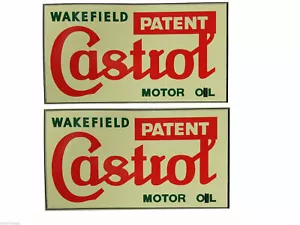 CASTROL WAKEFIELD MOTOR OIL VINTAGE STICKER - SET OF 6 PVC STICKERS - Picture 1 of 2