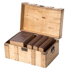 Vintiquewise Natural Wooden Style Trunk with Handles Small