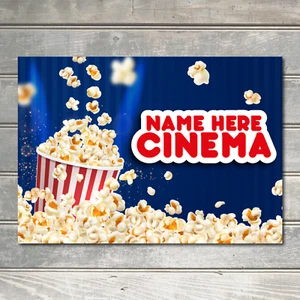 PERSONALISED Cinema Sign Home Gift Movie Custom Wall Art Decor Metal Plaque - Picture 1 of 1