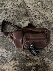 Genuine Leather Fanny Pack - Four Zipper Pouches - Cellphone Holder - Adjustable - Picture 1 of 5