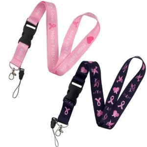 Set of 2 Ribbon Lanyard Neck Straps Removable Neck Lanyard Long Wrist Rope - Zdjęcie 1 z 8