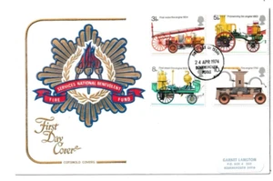 24/4/1974 UK GB FDC - Fire Engines - National Benevolent Fund - Bournemouth FDI - Picture 1 of 2
