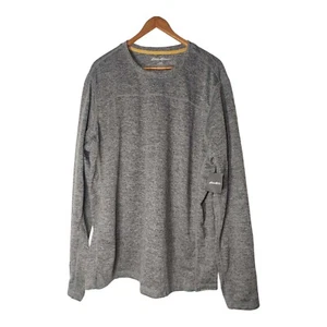 Neu Eddie Bauer grau Jetway Langarm Crew Shirt Größe XL Free Dry Neu mit Etikett - Bild 1 von 11