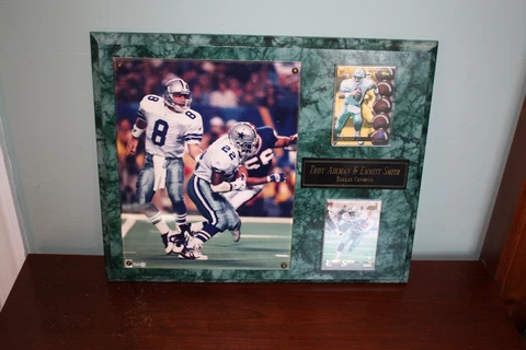 Troy Aikman & Emmitt Smith - Dallas Cowboys Plaque - 15" x 12" Cover